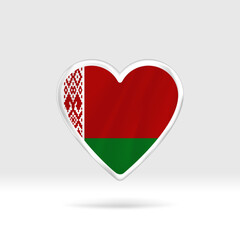 Heart from Belarus flag. Silver button star and flag template. Easy editing and vector in groups. National flag vector illustration on white background.
