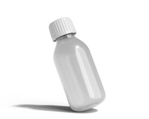 Blank Plastic Syrup Bottle Packaging With Transparent Background.