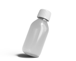 Blank Plastic Syrup Bottle Packaging With Transparent Background.