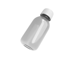 Blank Plastic Syrup Bottle Packaging With Transparent Background.