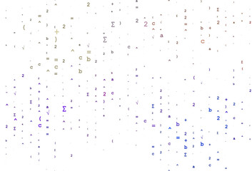 Light Multicolor, Rainbow vector cover with math elements.