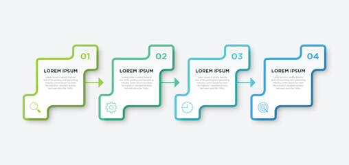 Timeline infographic design element and number options. Business concept with 4 steps. Can be used for workflow layout, diagram, annual report, web design. Vector business template for presentation.