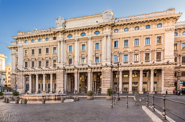 Fototapeta premium Rome, Italy. Facade of the administrative building on the Column Square