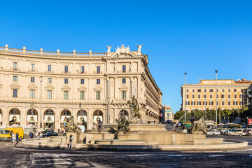 Fototapeta na wymiar Rome, Italy. Naiad Fountain (1901) in Place de la République