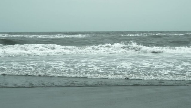 Sea Waves Crushing On Ocean Floor. Nature Background. Puri, Odisha, India