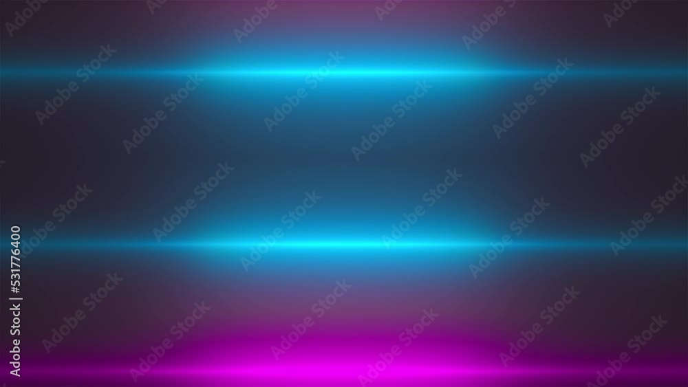 Poster horizontal neon lines. computer generated 3d render