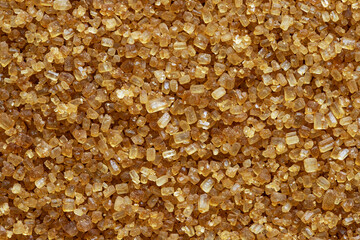 Close up of brown cane sugar texture background
