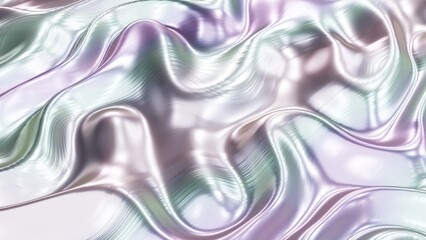 Light pearlescent texture of creases in the fabric, 16x9 landscape orientation background, 3D rendering
