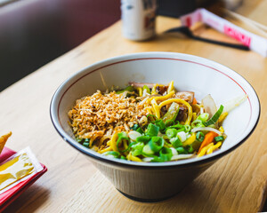 Lo-mein with beer