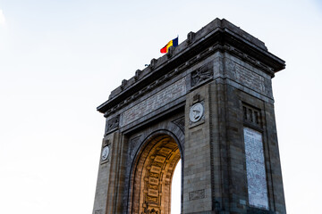 Fototapeta na wymiar Arch of Triumph (Arcul de Triumf), Bucharest, Romania.