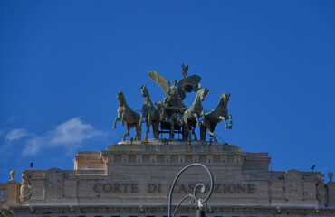 Obraz premium The Palace of Justice in Rome Italy as seen from the Tiber River.