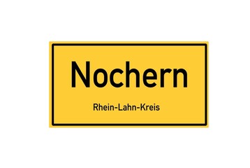 Isolated German city limit sign of Nochern located in Rheinland-Pfalz