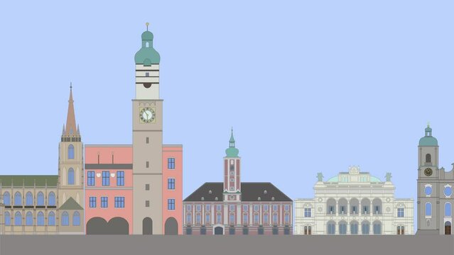 2D animation of Austria's landmarks