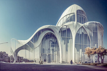 Naklejka premium Architektur der Zukunft - AI Digital generiert
