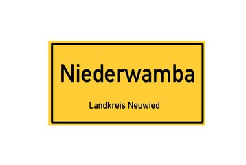 Isolated German city limit sign of Niederwambach located in Rheinland-Pfalz