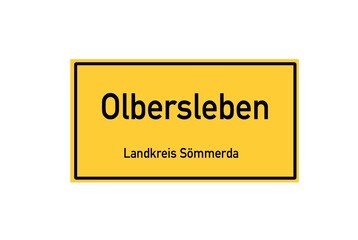 Isolated German city limit sign of Olbersleben located in Th�ringen