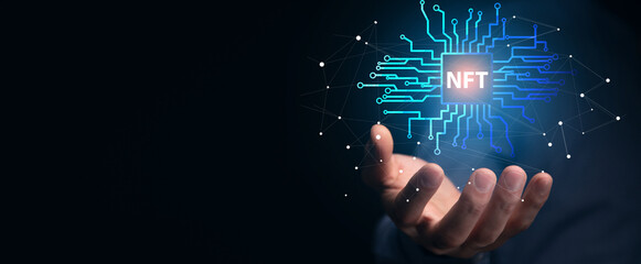 hand touch virtual screen NFT icon