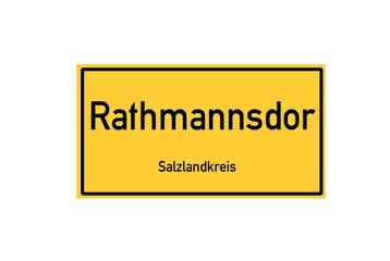 Isolated German city limit sign of Rathmannsdorf located in Sachsen-Anhalt