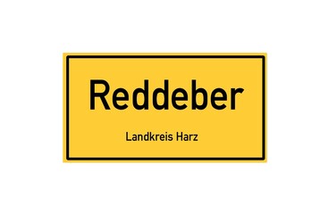 Isolated German city limit sign of Reddeber located in Sachsen-Anhalt