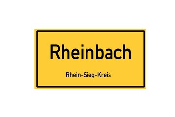 Isolated German city limit sign of Rheinbach located in Nordrhein-Westfalen