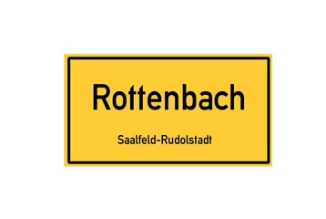 Isolated German city limit sign of Rottenbach located in Th�ringen