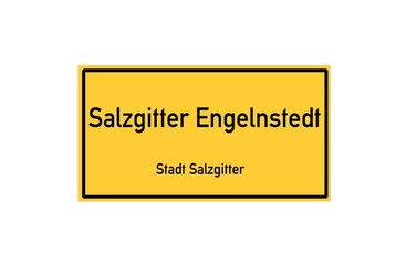 Isolated German city limit sign of Salzgitter Engelnstedt located in Niedersachsen