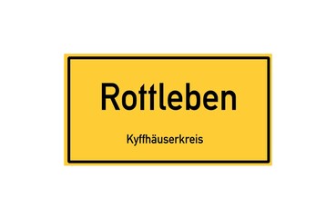 Isolated German city limit sign of Rottleben located in Th�ringen