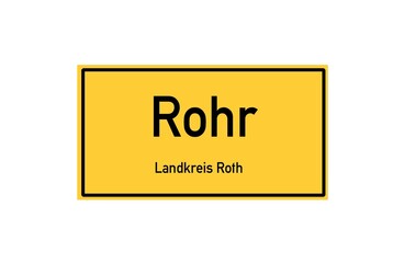 Isolated German city limit sign of Rohr located in Bayern