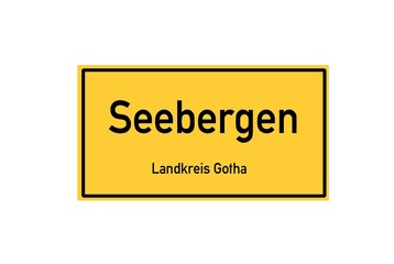 Isolated German city limit sign of Seebergen located in Th�ringen