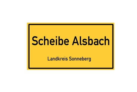 Isolated German city limit sign of Scheibe Alsbach located in Th�ringen