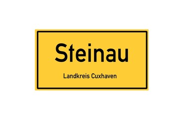 Isolated German city limit sign of Steinau located in Niedersachsen