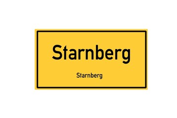 Isolated German city limit sign of Starnberg located in Bayern