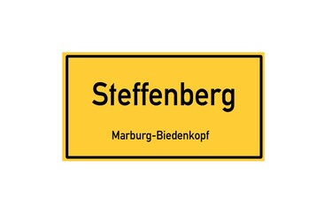 Isolated German city limit sign of Steffenberg located in Hessen