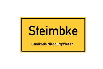 Isolated German city limit sign of Steimbke located in Niedersachsen