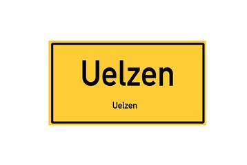 Isolated German city limit sign of Uelzen located in Niedersachsen