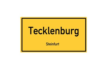 Isolated German city limit sign of Tecklenburg located in Nordrhein-Westfalen