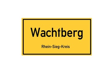 Isolated German city limit sign of Wachtberg located in Nordrhein-Westfalen