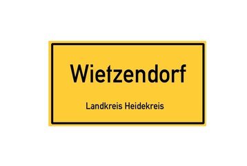 Isolated German city limit sign of Wietzendorf located in Niedersachsen