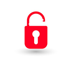 red lock icon on a white background.
security idea concept.