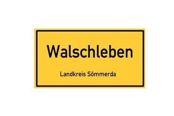 Isolated German city limit sign of Walschleben located in Th�ringen