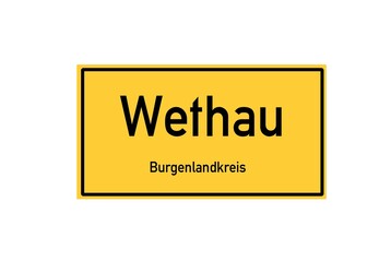 Isolated German city limit sign of Wethau located in Sachsen-Anhalt