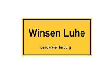 Isolated German city limit sign of Winsen Luhe located in Niedersachsen