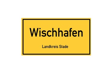 Isolated German city limit sign of Wischhafen located in Niedersachsen