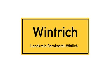 Isolated German city limit sign of Wintrich located in Rheinland-Pfalz