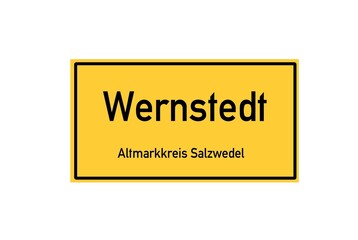 Isolated German city limit sign of Wernstedt located in Sachsen-Anhalt