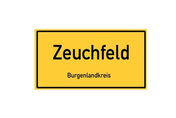 Isolated German city limit sign of Zeuchfeld located in Sachsen-Anhalt