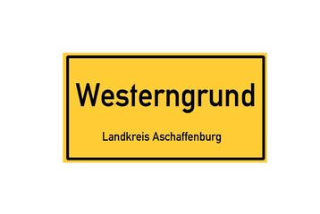 Isolated German city limit sign of Westerngrund located in Bayern