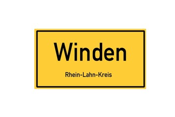 Isolated German city limit sign of Winden located in Rheinland-Pfalz