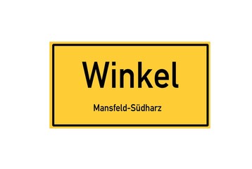 Isolated German city limit sign of Winkel located in Sachsen-Anhalt