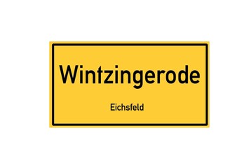 Isolated German city limit sign of Wintzingerode located in Th�ringen